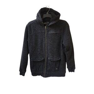 O'Neill Grey Sherpa Fleece Lined Hoodie Zip Sweater Jacket Coat Men's Large